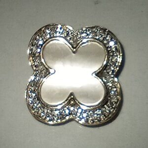 14Kt Yellow Gold Mother of Pearl & Diamond Slide